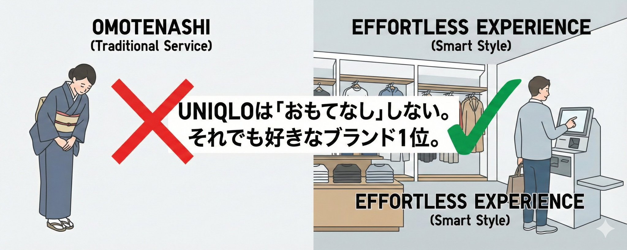 Customer EffortとDelightを比較した図